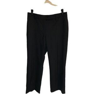 Lands End Size 8 Black Dress Pant Career Trousers Pleated Ankle Professional